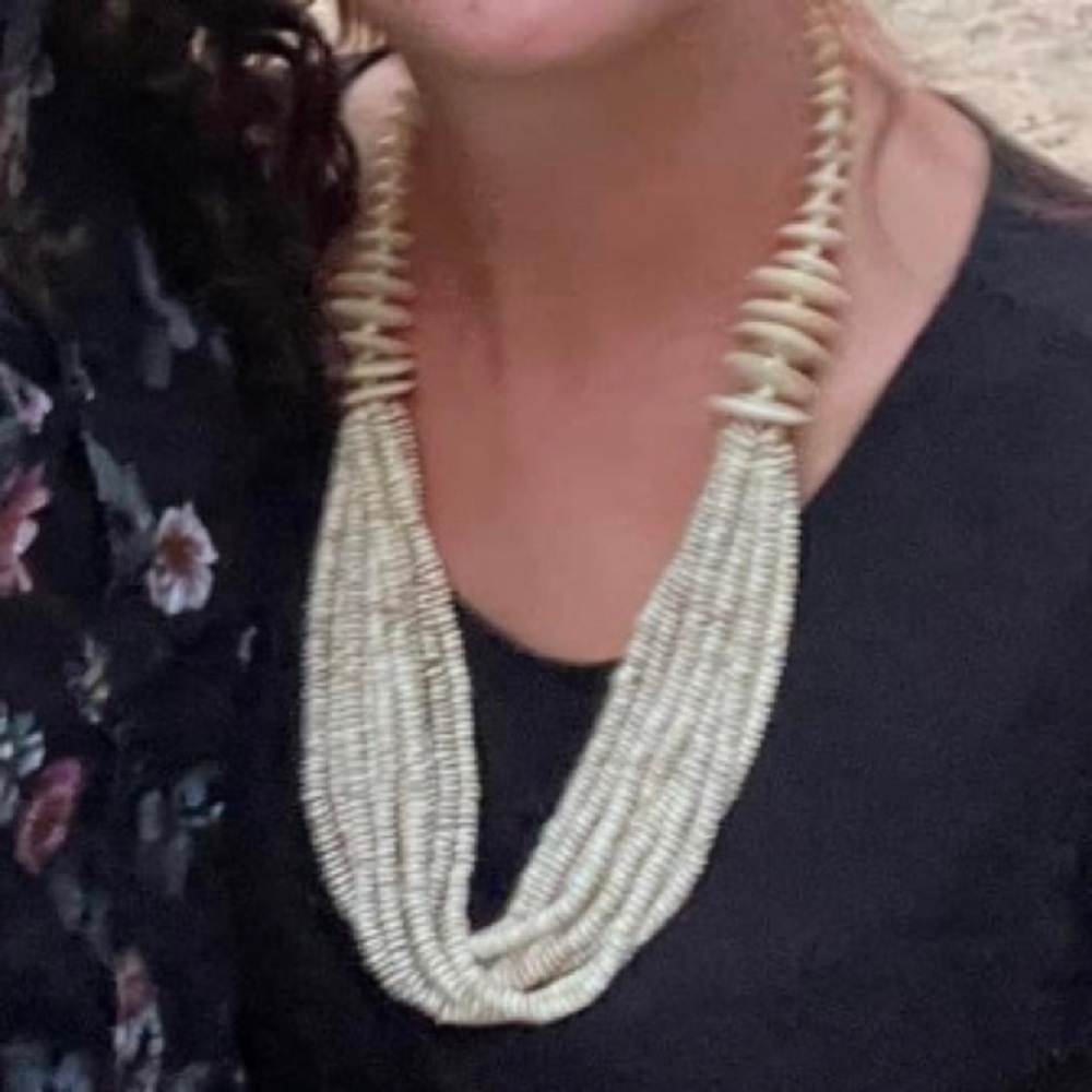 Ivory/Bone color bead necklace